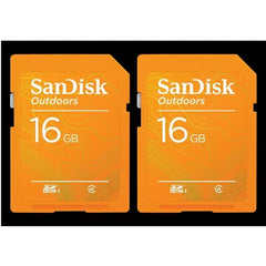 بطاقة ذاكرة SanDisk Outdoors SD UHS-I سعة 16 جيجابايت (عبوة من قطعتين)
