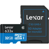 بطاقة ذاكرة Lexar Micro SD عالية الأداء بسعة 32 جيجابايت مع محول
