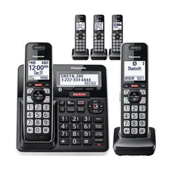 Panasonic Cordless Phone 5 Handsets with Auto Call Block (KX-TGF975B) Black