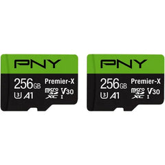 PNY Premier-X microSD Memory Card with Adapter (2-Pack) 100MB/s High-Speed 256GB