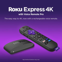 Roku Streaming Media Player Express 4K With Voice Remote PRO (3942RA2) Black