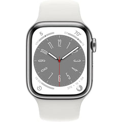Apple Watch Series 8 (GPS) 41MM Stainless Steel Case with Starlight Sport Ban - Silver