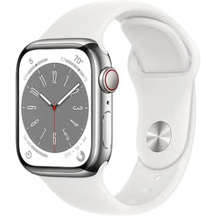 Apple Watch Series 8 (GPS) 41MM Stainless Steel Case with Starlight Sport Ban - Silver