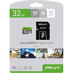 PNY Elite UHS-I microSD Memory Card with SD Adapter 32GB