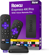 Roku Streaming Media Player Express 4K With Voice Remote PRO (3942RA2) Black
