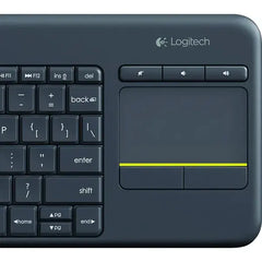 Logitech K400 Plus TKL Wireless Membrane Keyboard for PC/TV/Laptop/Tablet with Built-in Touchpad - Black