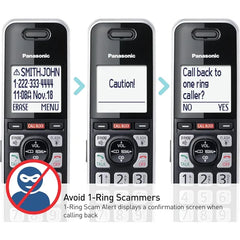 Panasonic Cordless Phone 5 Handsets with Auto Call Block (KX-TGF975B) Black