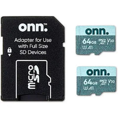 حافظ على بطاقة الذاكرة micro SDXC (عبوة من قطعتين) مع محول 100 ميجابايت/ثانية 64 جيجابايت