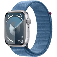 Apple Series 9 45mm GPS Smart Watch Aluminum Case with Blue Sport Loop