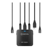 Boya BY-DM20 Dual-Channel Recording Kit for iOS, Android (Type-C) & Laptop, Includes Mixer, 2x Lavalier Mic and Cables