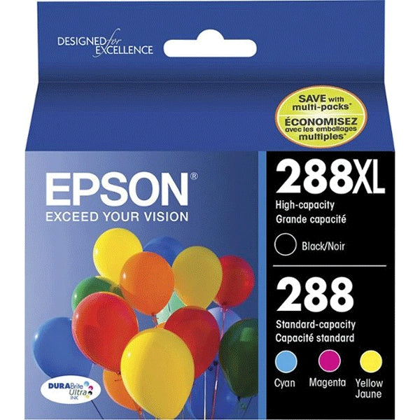 Epson 288XL, Black High Capacity and Color Standard Capacity DURABrite Ultra Ink Cartridges, C/M/Y/K (4-Pack) Price in Dubai