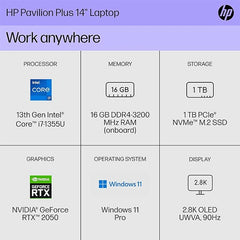 HP Pavilion Plus Laptop 14 inch (13th Gen) Intel Core i7 16GB RAM 1TB SSD – Silver