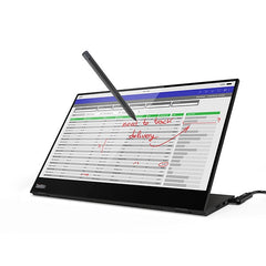 شاشة Lenovo ThinkVision M14T المحمولة متعددة اللمس IPS مع قلم لمس نشط - أسود