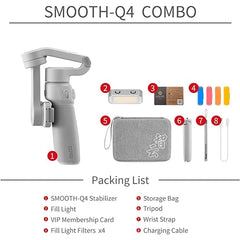 Zhiyun Smooth Q4 Combo Gimbal Stabilizer for Smartphone - White