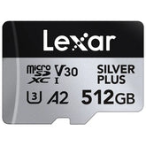 Lexar Professional Silver Plus 512GB microSD Memory Card - 205MB/s with Adapter