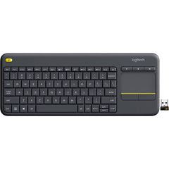 Logitech K400 Plus TKL Wireless Membrane Keyboard for PC/TV/Laptop/Tablet with Built-in Touchpad - Black
