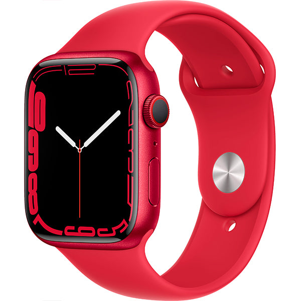 Apple Series 7 (GPS) 45mm Red Aluminum Case with Red Sport Band Smart Watch