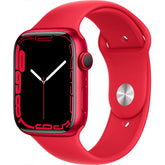 Apple Series 7 (GPS) 45mm Red Aluminum Case with Red Sport Band Smart Watch