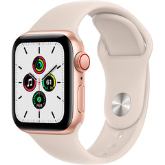 Apple Watch SE (GPS + Cellular) 40mm Gold Aluminum Case with Starlight Sport Band