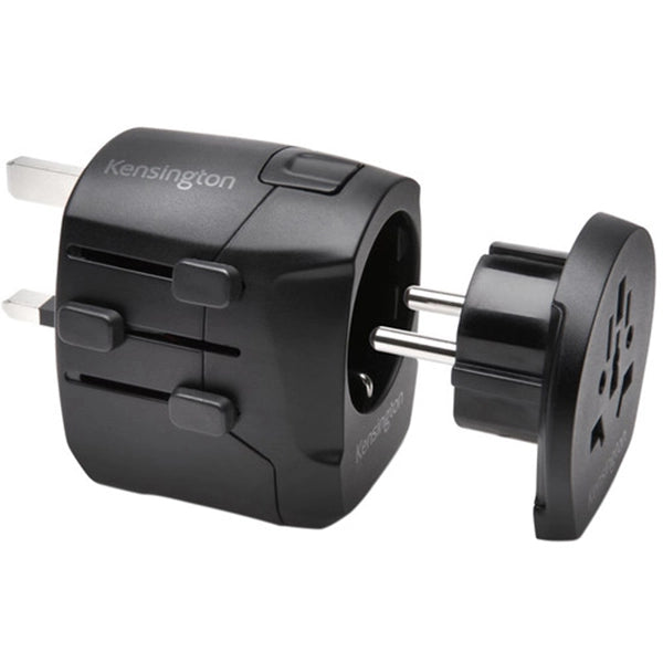 Kensington International Grounded 3 Prong Travel Adapter with Dual 2.4A USB Ports
