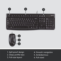Logitech Mk120 Corded Keyboard & Mouse Combo Price in Dubai