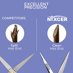 Nixcer Razor Edge Stainless Steel Barber Hair Cutting Scissor 6.5 Silver Gold