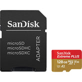 SanDisk 128GB Extreme PLUS UHS-I microSDXC Memory Card with SD Adapter