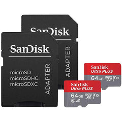 SanDisk Ultra Plus 64 GB microSD Memory Card with Adapters