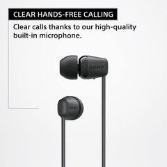 Used Sony WI C100 Wireless in Ear Bluetooth Headphones with Built in Microphone - Black