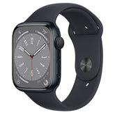 Apple Watch Series 8 (GPS) 45mm S/M Smart Watch Aluminum Case with Sport Band -Midnight