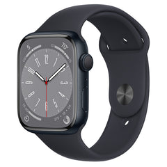 Apple Watch Series 8 (GPS) 45mm S/M Smart Watch Aluminum Case with Sport Band -Midnight