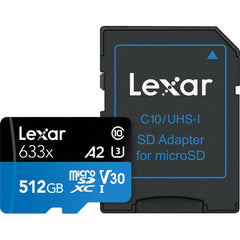 Lexar High Performance Micro SD Memory Card with Adapter, 100MB/S