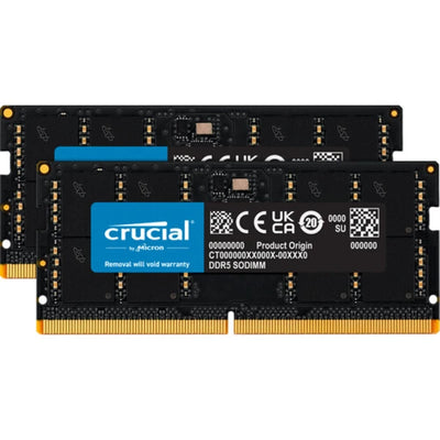 مجموعة ذاكرة DDR5 SO-DIMM مستعملة من Crucial بتردد 4800 ميجاهرتز وذاكرة عشوائية 64 جيجابايت (2 × 32 جيجابايت) 