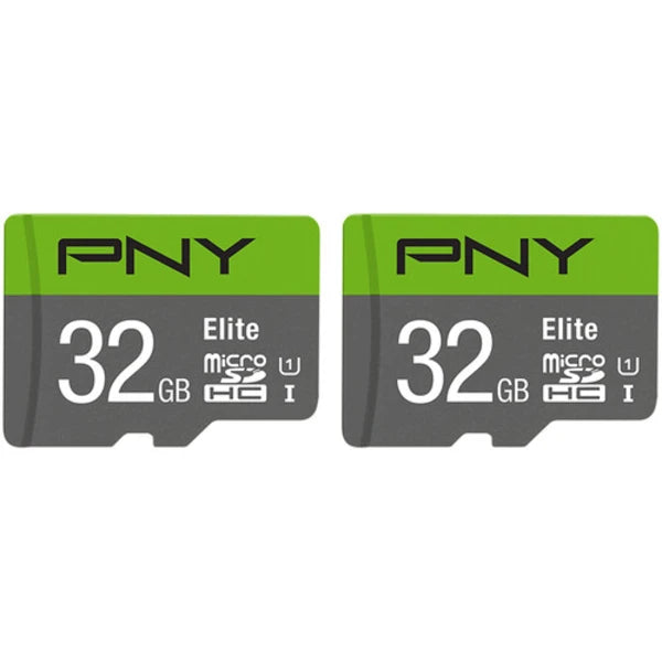 PNY Elite UHS-I micro SDHC Memory Card with Adapter 32GB (2-Pack)