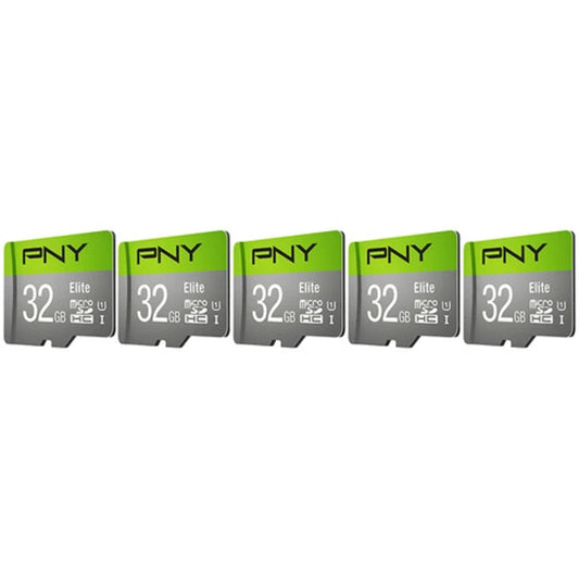 PNY Elite UHS-I micro SDHC Memory Card with Adapter (5-Pack)