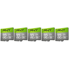 PNY Elite UHS-I micro SDHC Memory Card with Adapter (5-Pack)