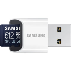 Samsung 512GB PRO Ultimate UHS-I microSDXC Card with Card Reader