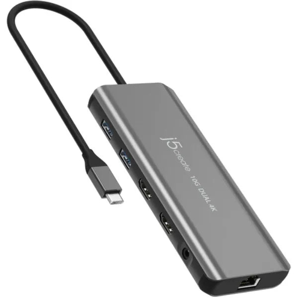 Used j5CREATE USB-C Dual 4k HDMI 10GBPS Mini Dock 100W
