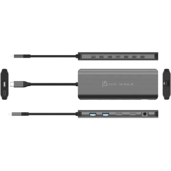 Used j5CREATE USB-C Dual 4k HDMI 10GBPS Mini Dock 100W