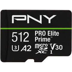 PNY Pro Elite Prime 512GB MicroSDXC Memory Card with Adapter – Up to 200MB/s