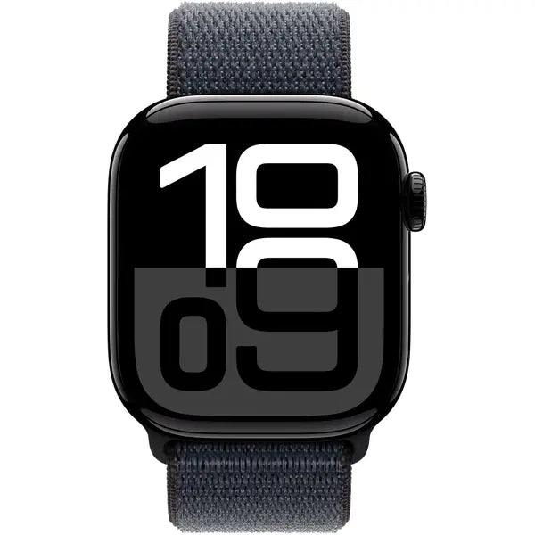 ساعة Apple Series 10 الذكية مقاس 42 مم (GPS) بهيكل من الألومنيوم مع حزام رياضي بلون البرقوق - ذهبي وردي 