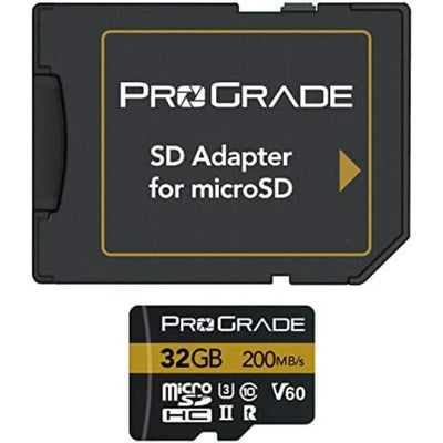 ProGrade Digital Gold MicroSDXC UHS-II V60 256GB Memory Card with Adapter 250MB/s
