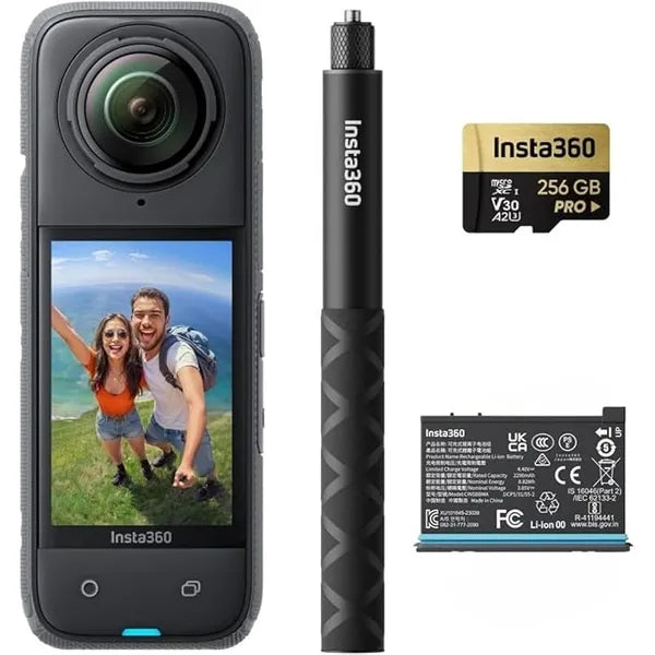 Insta360 X4 8k Adventure Action Camera Bundle – Black