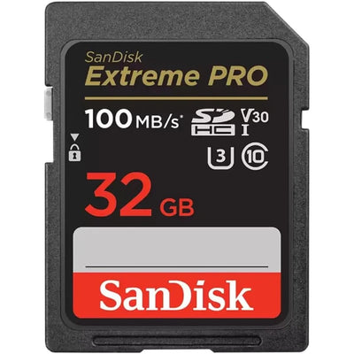 Used SanDisk Extreme Pro 32GB SD Memory Card 100MB/s UHS-I Fast Performance for DSLR & 4K Video