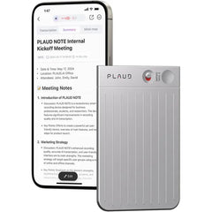 Plaud Note AI Voice Recorder with Black Magnetic Case 64GB – Silver