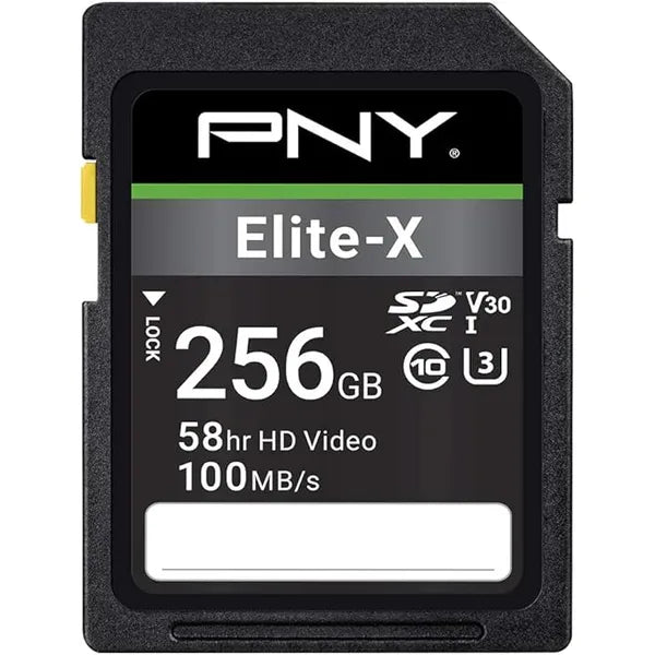 PNY Elite-X SDXC Class 10 UHS-I U3 100MB/s Memory Card 256GB