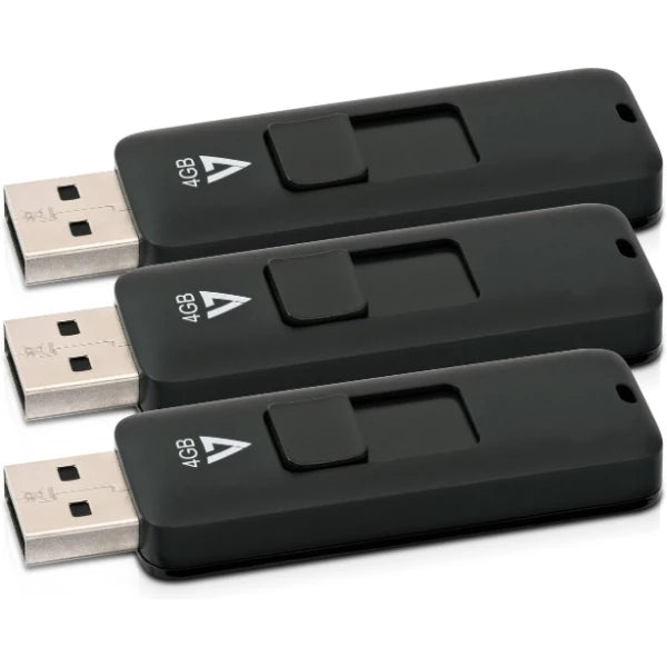V7 USB 2.0 Flash Drive 4GB (3-Pack)