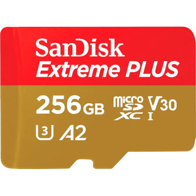 Used SanDisk Extreme PLUS MicroSDXC 256GB Memory Card + SD Adapter, 250MB/s