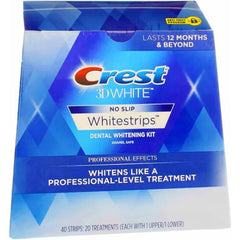 Used Crest 3D White Strips Dental Whitening Kit Professional-Strength, 20 Treatments for a Brighter Smile