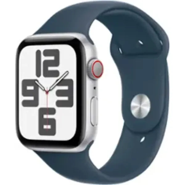 Apple Watch SE GPS، هيكل من الألومنيوم مقاس 44 ملم مع حزام رياضي - منتصف الليل 